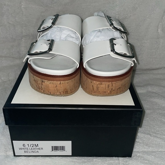 NWT J/SLIDES BELINDA White Leather Sandal - Picture 7 of 15
